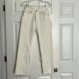 Levi’s 501 Original Off White Straight Leg Jeans 24